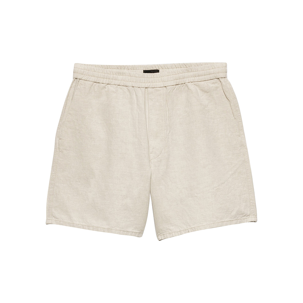Prada Clothing Prada Neutral Cotton-Linen Triangle Bermuda Shorts #389918 | Nigo Office