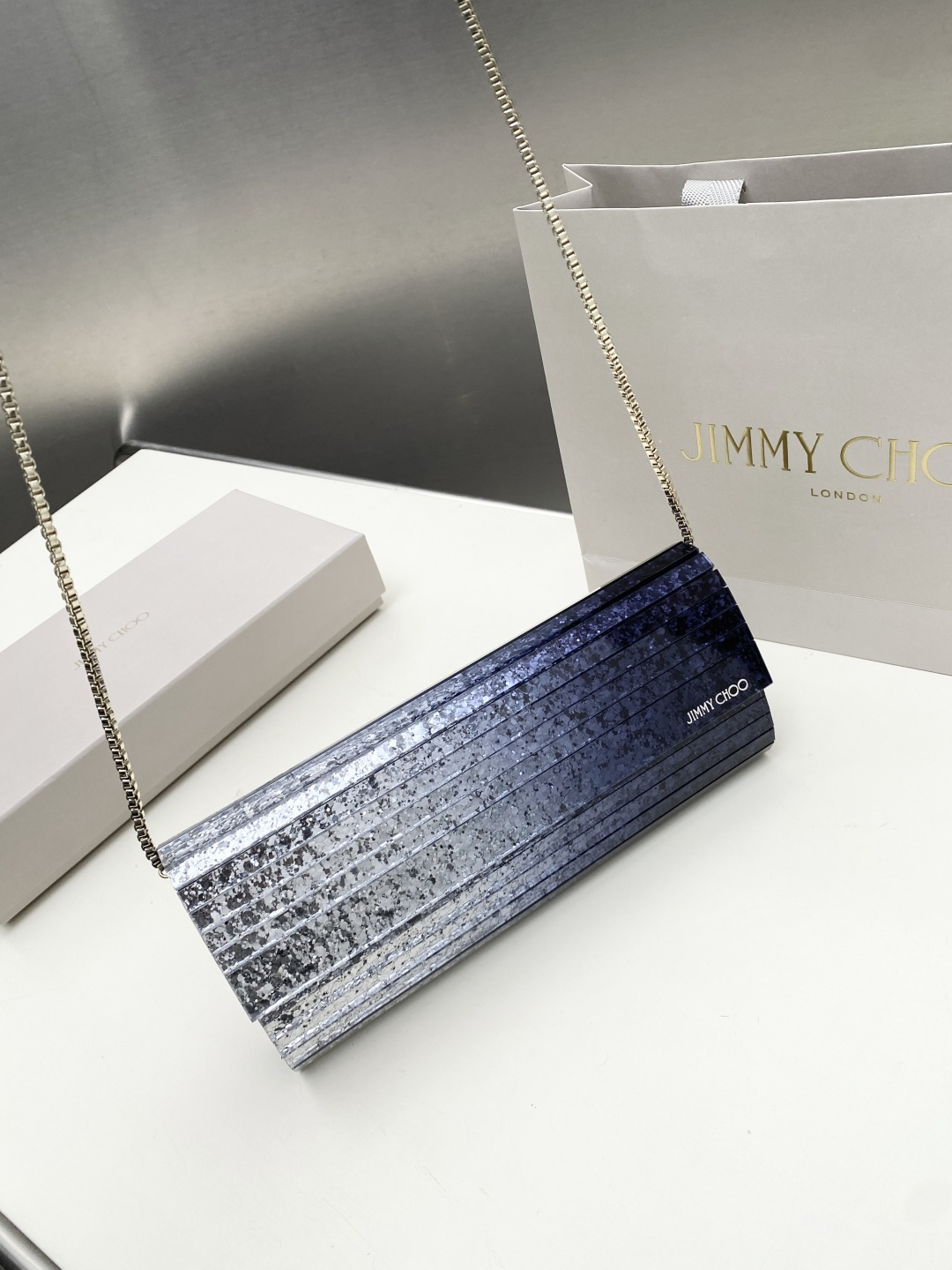 [TOP] JIMMY CHOO Sweetie Bag 24*10*5CM - Sliver - 711 Luxury