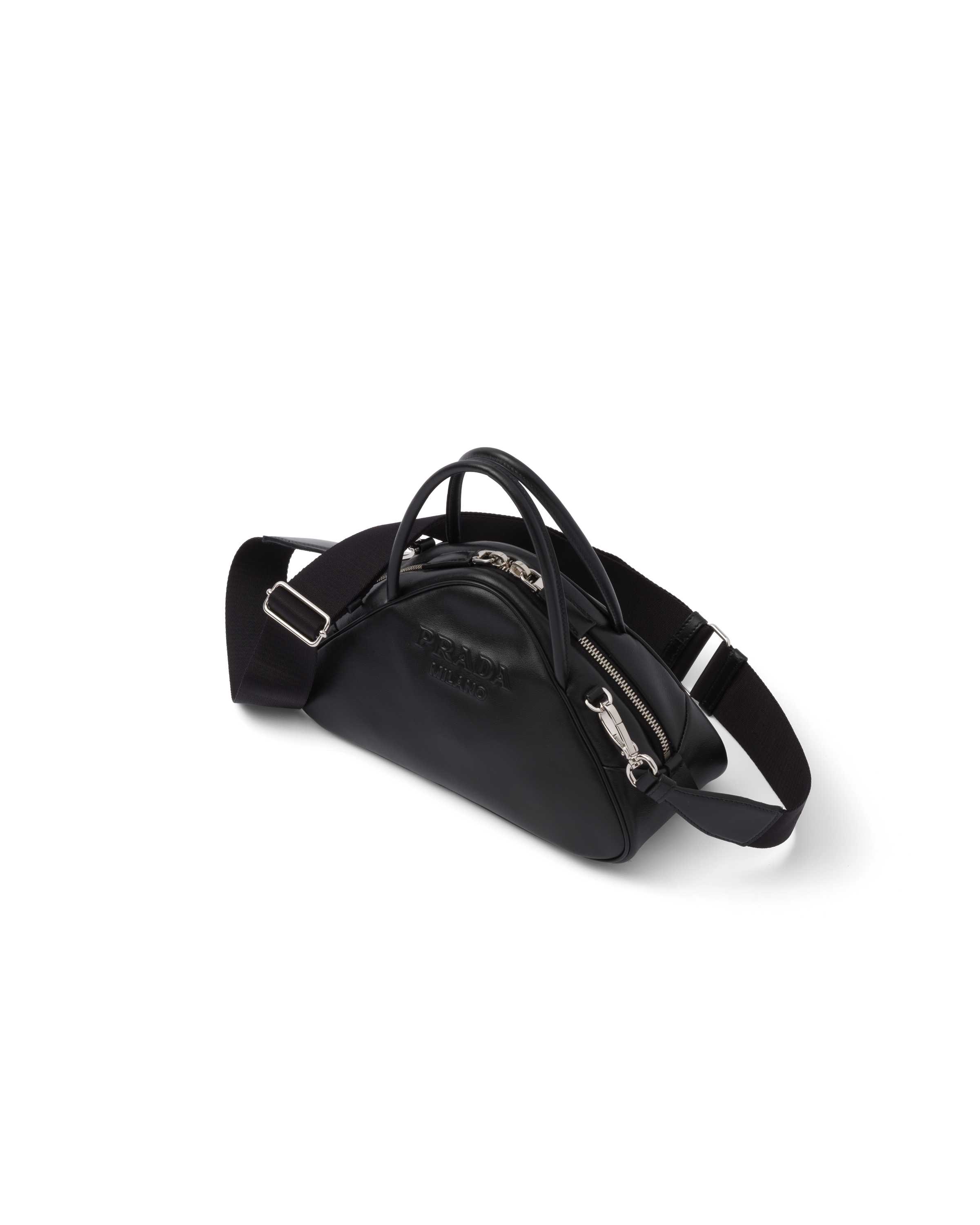 [TOP] PRADA Triangle Top Handle Shoulder Bag 25x14x11cm - Black