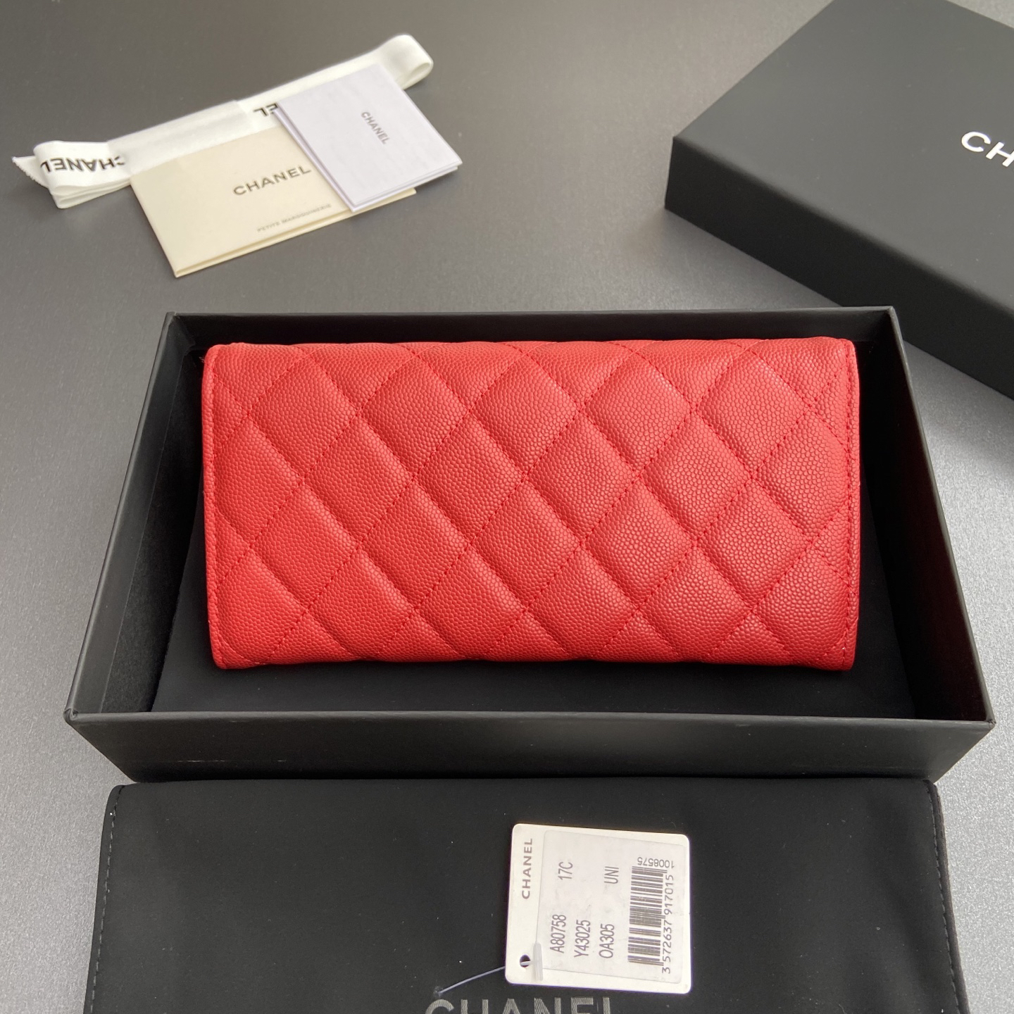 [TOP] CHANEL Long Folding Caviar Wallet 19cm - Red - GHW - 711 Luxury