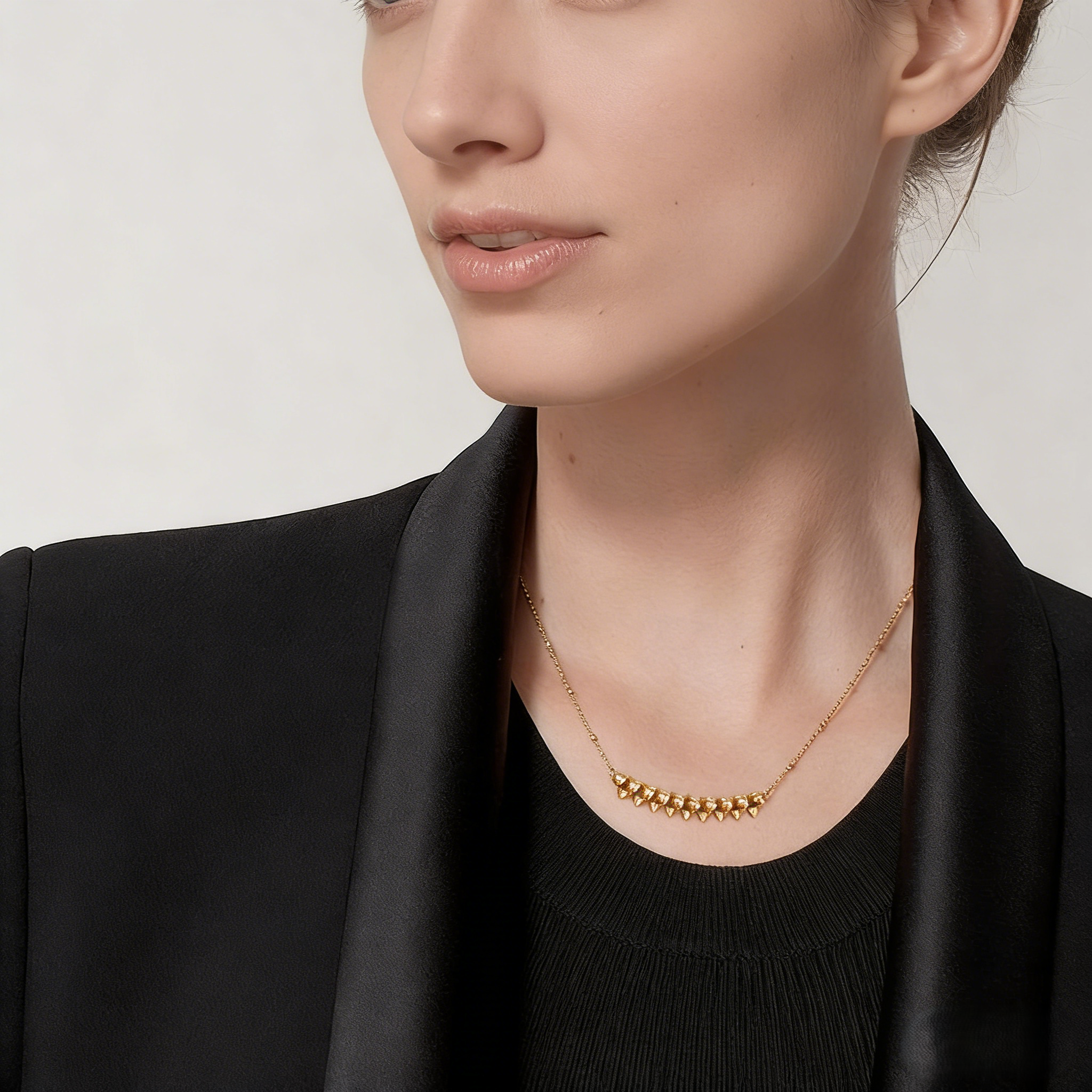 Carty Bullet Necklace, Yellow Gold, 10  Moissanite