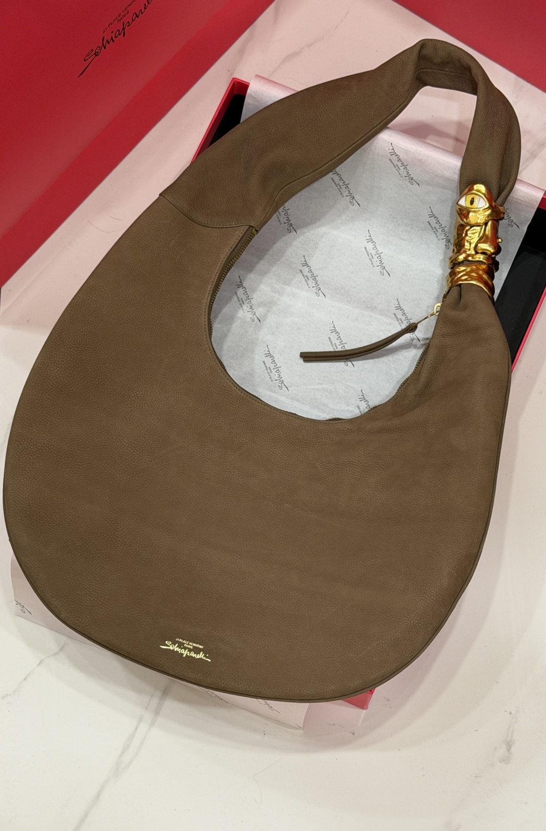 [TOP] Schiaparelli Soufflé Bag 43x60x8cm - Gray - 711 Luxury