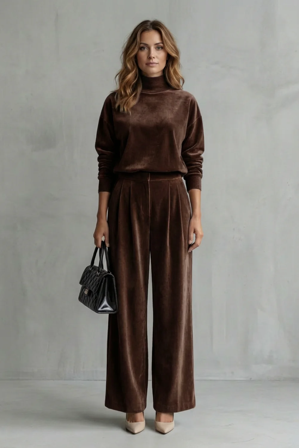 Élianne – Luxe Velour Elegance – Two-Piece Lounge Set