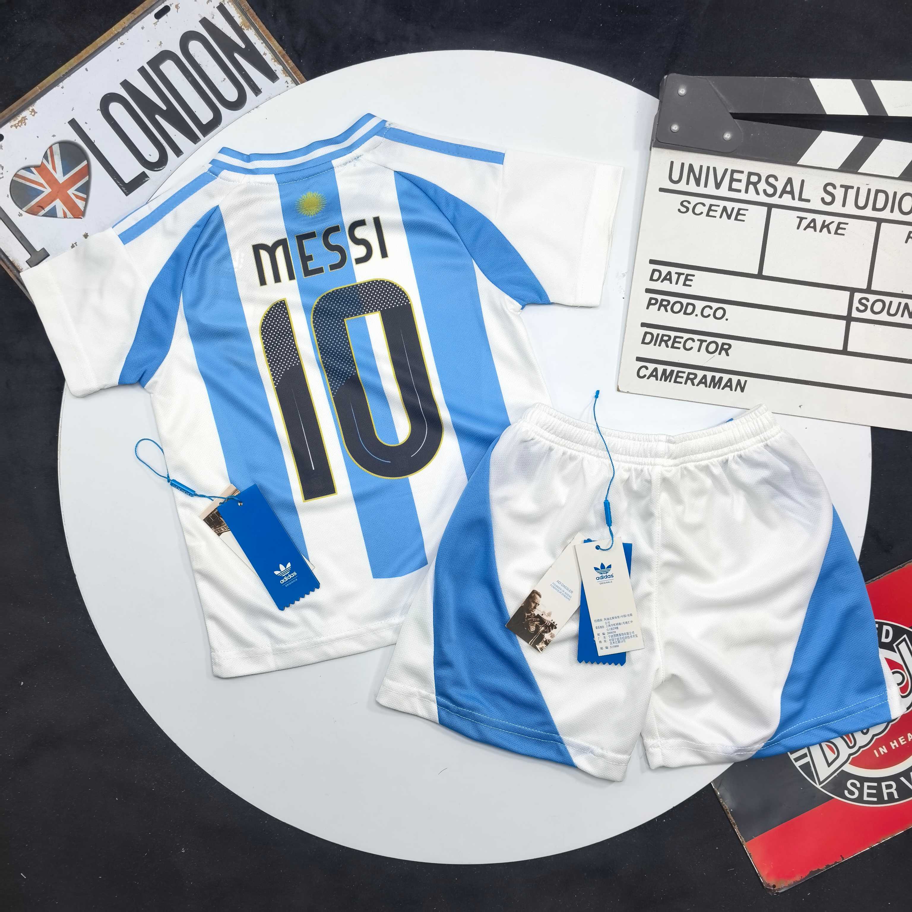 Adidas Kids Argentina Home Football Kit For Boys Girls Messi No.10 Jersey & Shorts Full Original Tags Sizes 100-170