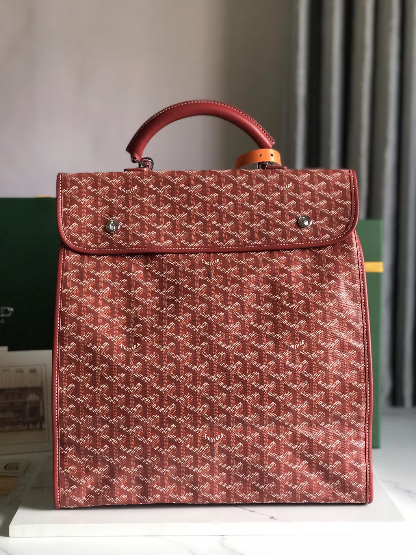 [TOP] Goyard Saint Léger Backpack 37x15x34cm - Red - 711 Luxury