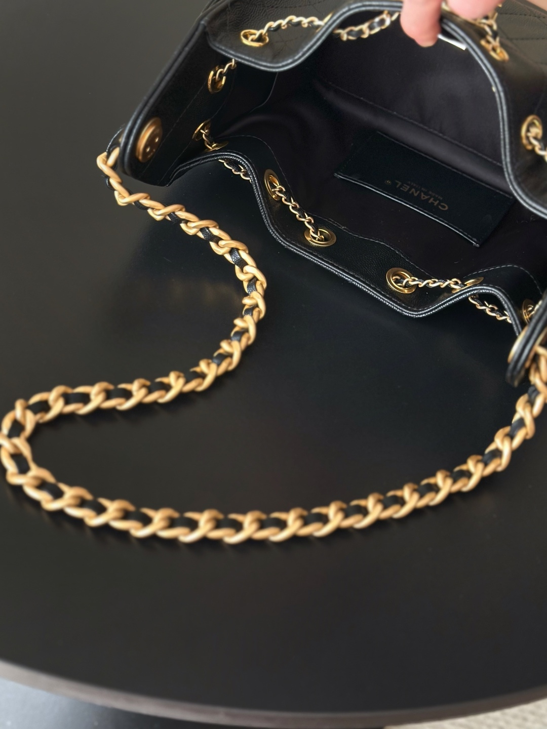 [TOP] CHANEL Hobo 25 Bag 20x22x12.5cm - Black & GHW - 711 Luxury