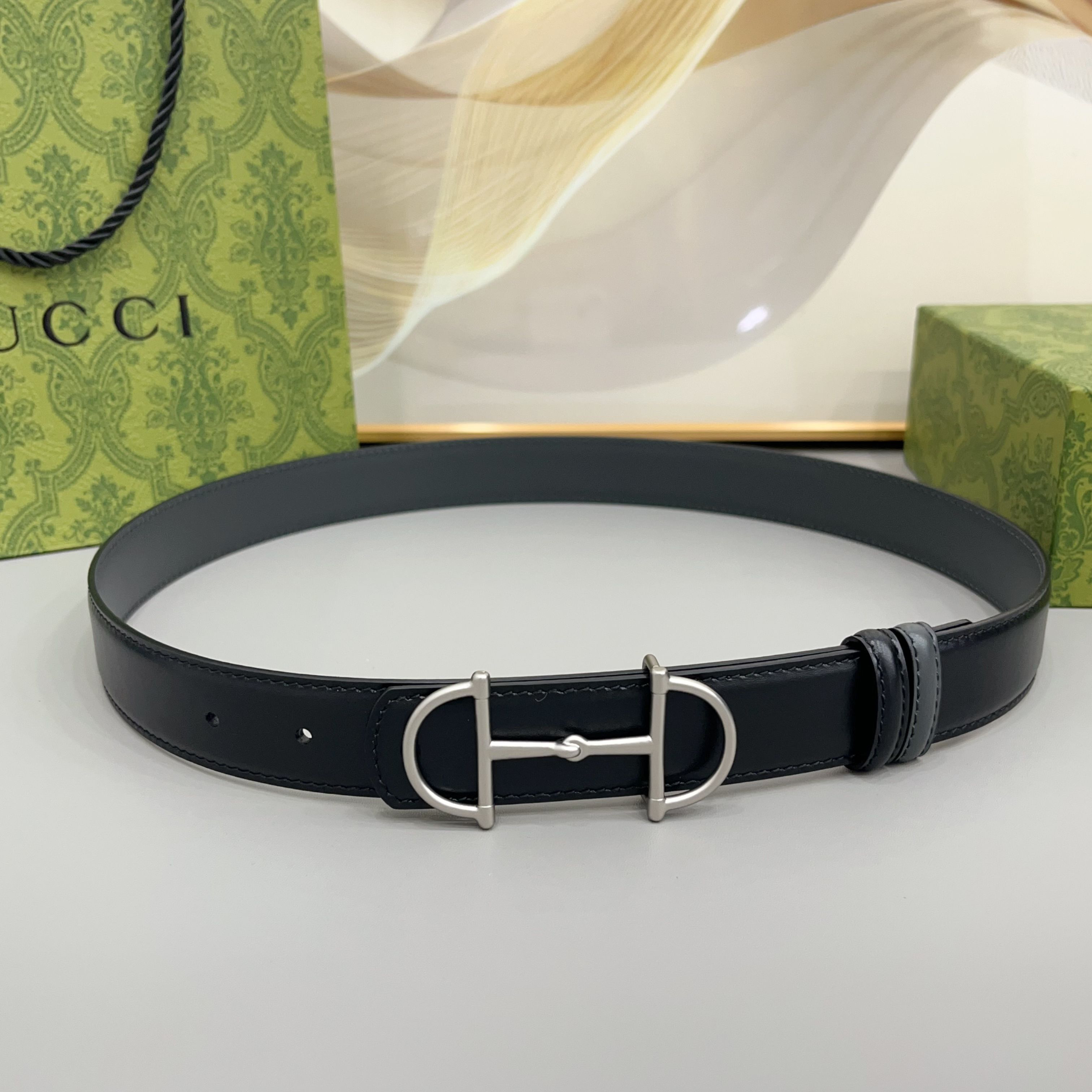 [TOP] GUCCI  Belt 3 cm - Black - 711 Luxury