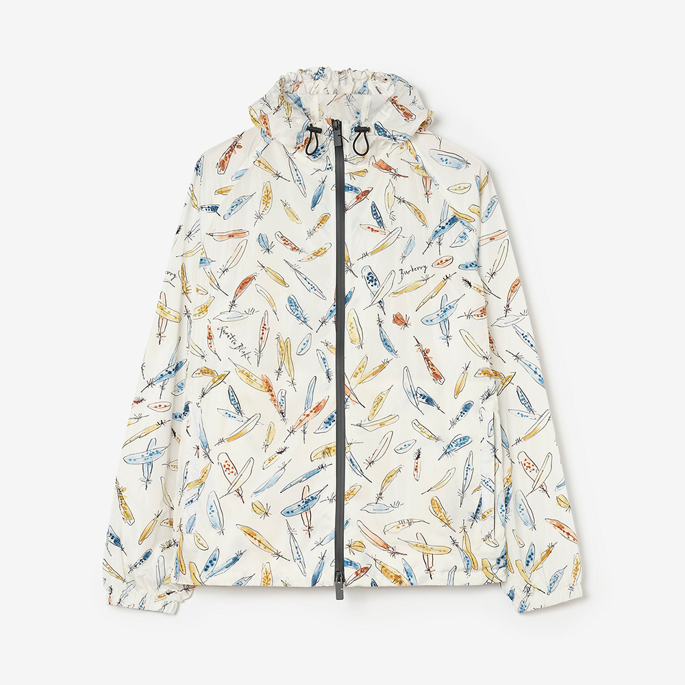 Burberry blue Clothing Burberry Feather Print Nylon Clapton Hooded Jacket in Ink blue #393773 | Nigo Office
