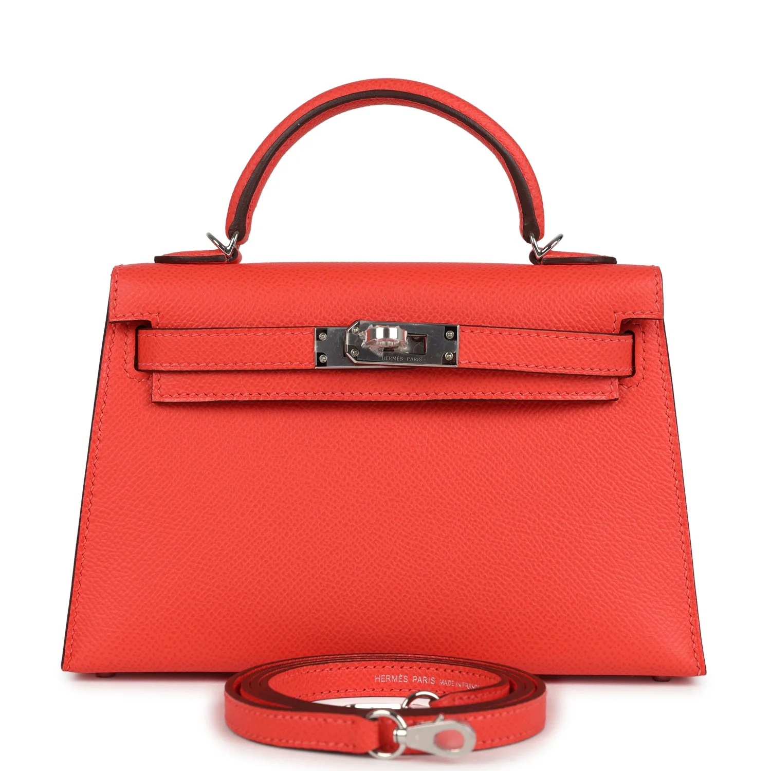 Hermes Kelly Sellier  Orange Field Epsom Palladium Hardware