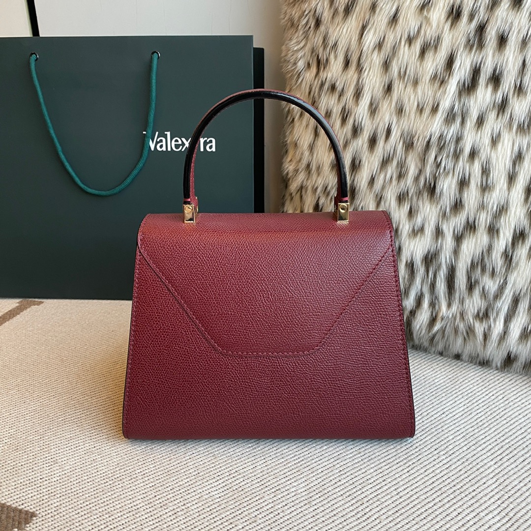 [TOP] VALEXTRA lside Bag 22x16.5x12cm - Wine Red - 711 Luxury