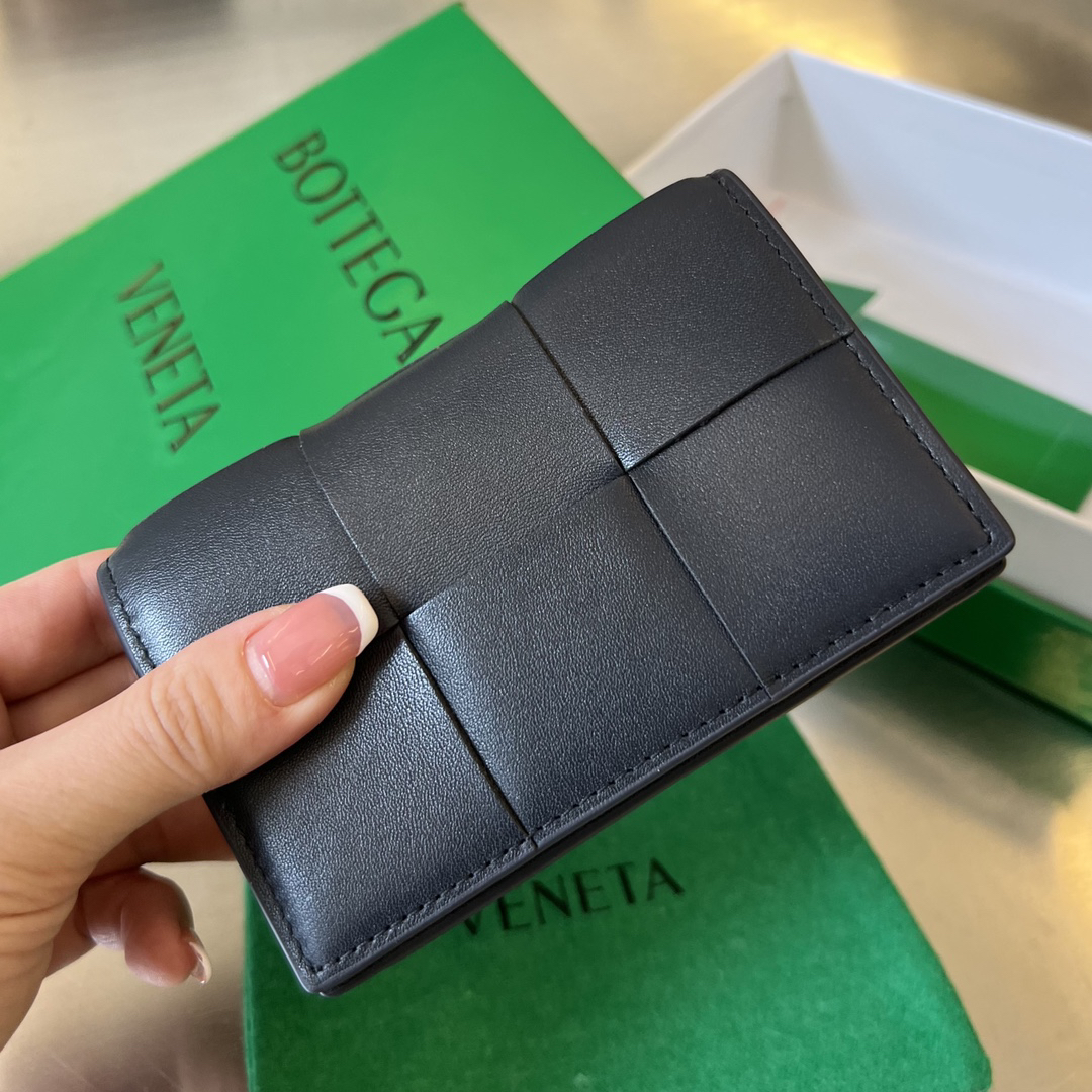 [TOP] Bottega Veneta BV Folding Slim Business Card Holder 12.5x7.5 cm - Dark Blue - 711 Luxury