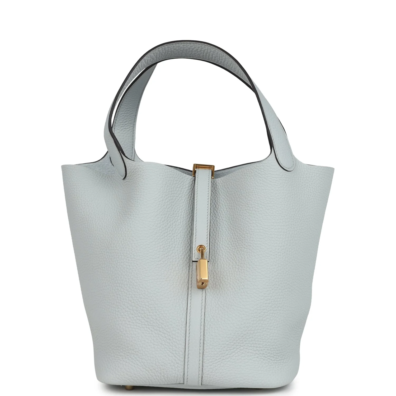 Hermes Picotin Lock  Bleu Pale Clemence Gold Hardware