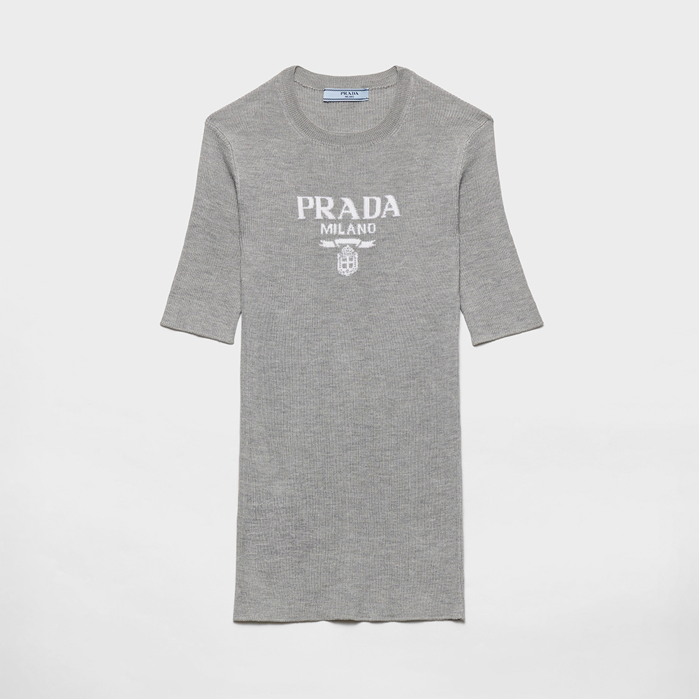 PRADA Silk Crew-neck Sweater With Logo #381258