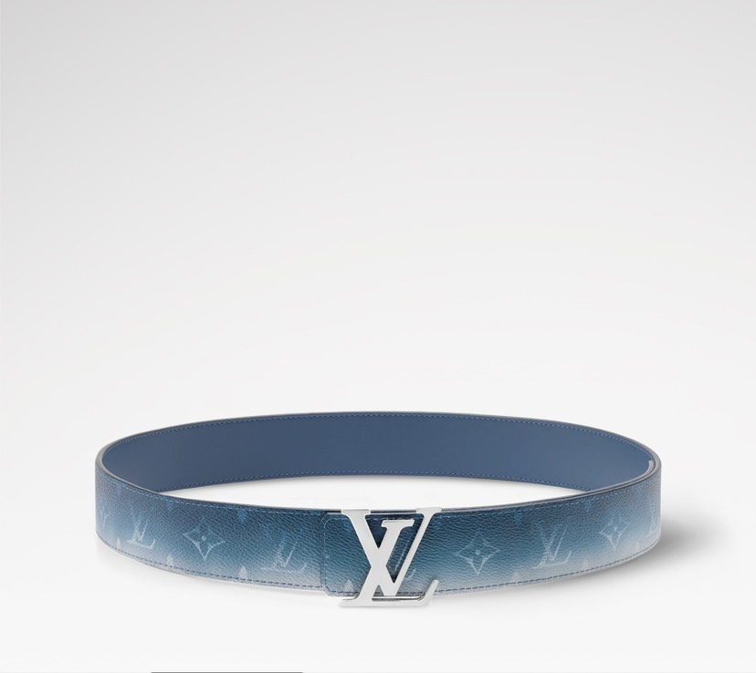 [TOP] Louis Vuitton LV Initiales Monogram Pigment Belt 4cm - Blue - 711 Luxury