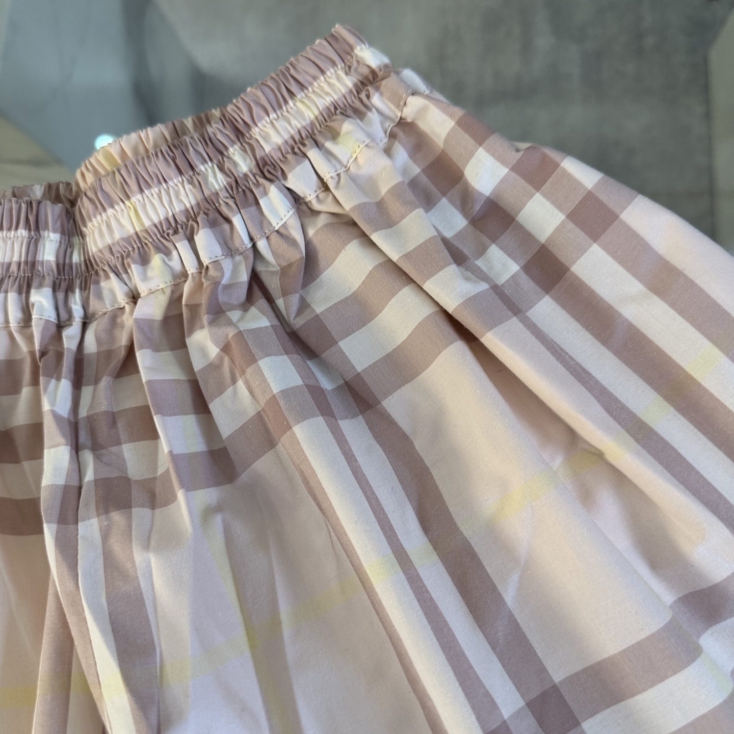 Burberry Unisex Kids Pink Vintage Check Woven Cotton Skort Elastic Waist Girls Boys British Retro Plaid Shorts Sizes 100-160