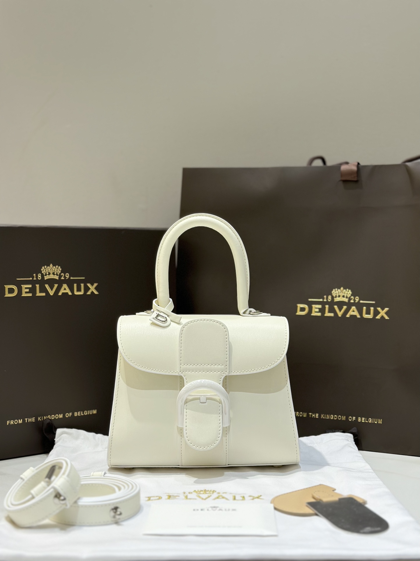 [TOP] Delvaux Brillant Bag Box Leather 20cm - White - 711 Luxury