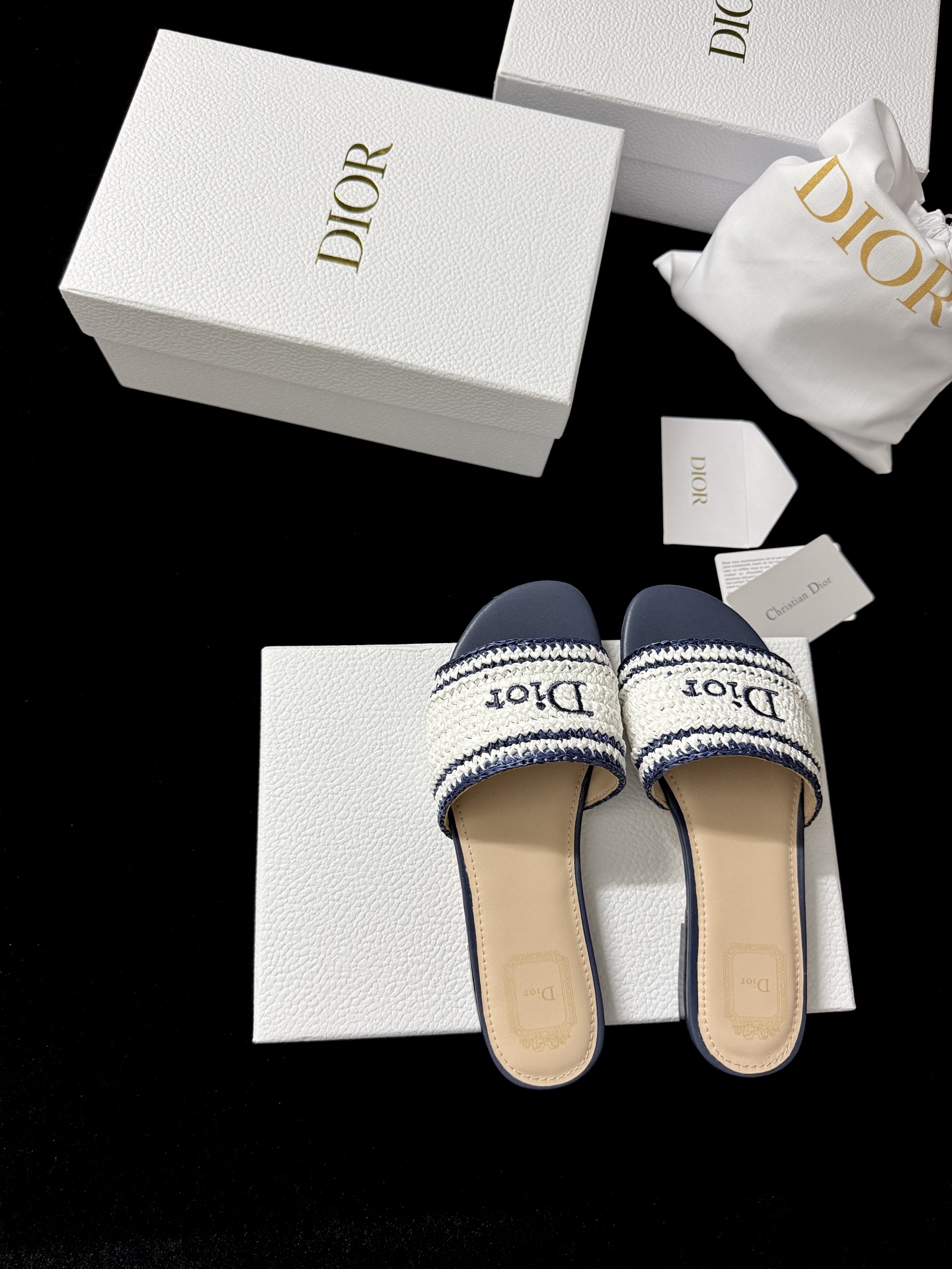 Dior pink Shoes DIOR Dioriviera Dior Woven Slide Soupir Pink Crocheted Raffia-Effect Technical Fabric #387794 View 2 | Nigo O