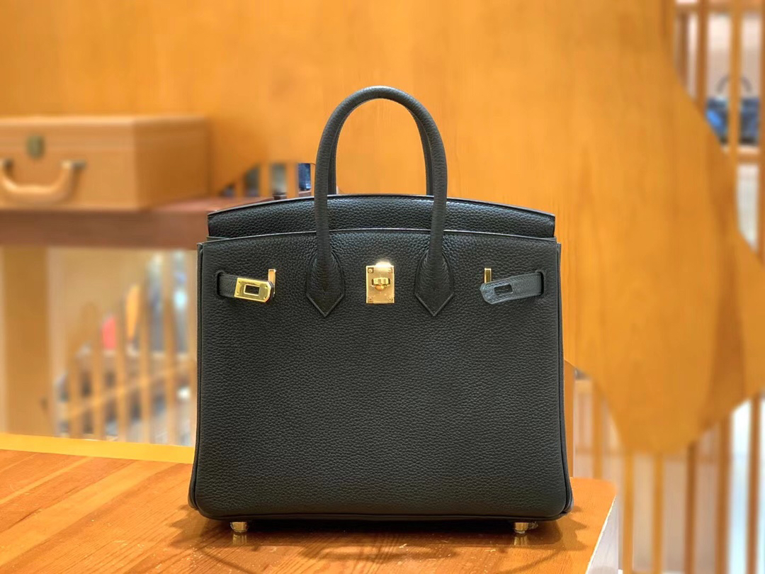 [TOP] HERMES Birkin Togo Leather 25cm - Noir & GHW