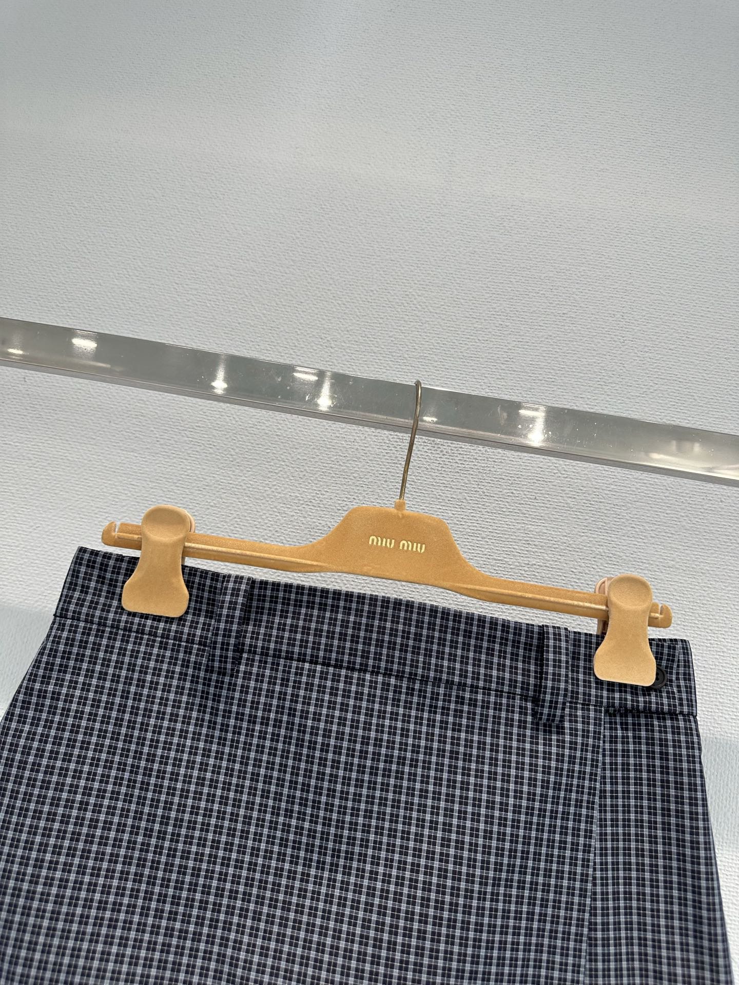 [TOP] Miu Miu Plaid Shorts - Blue