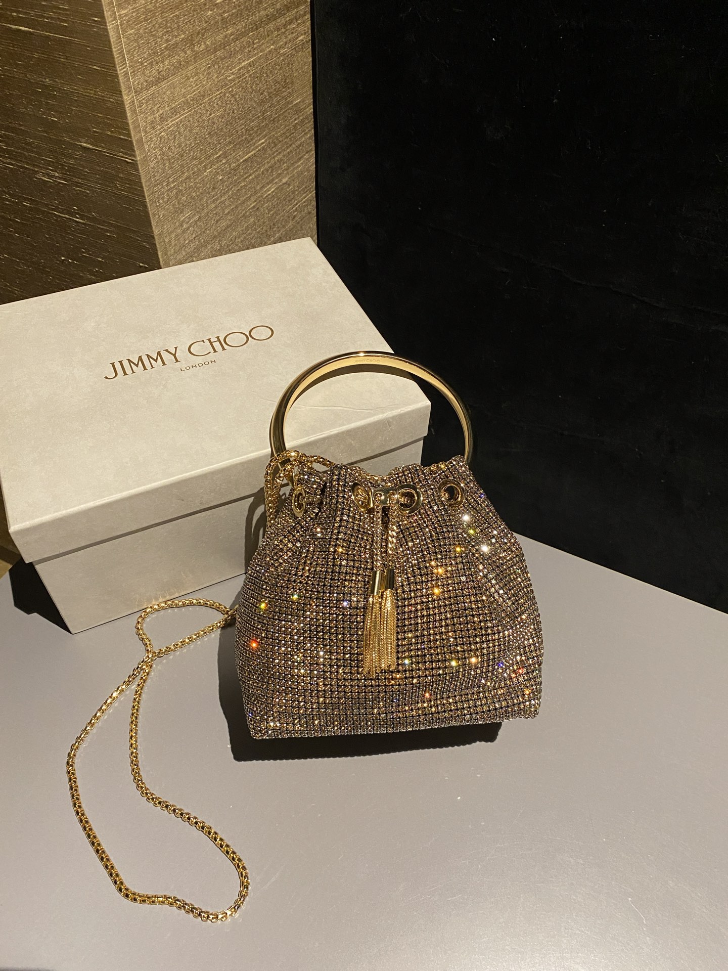 [TOP] JIMMY CHOO Bon Bon Bag 16*15*9.5CM - Gold - 711 Luxury