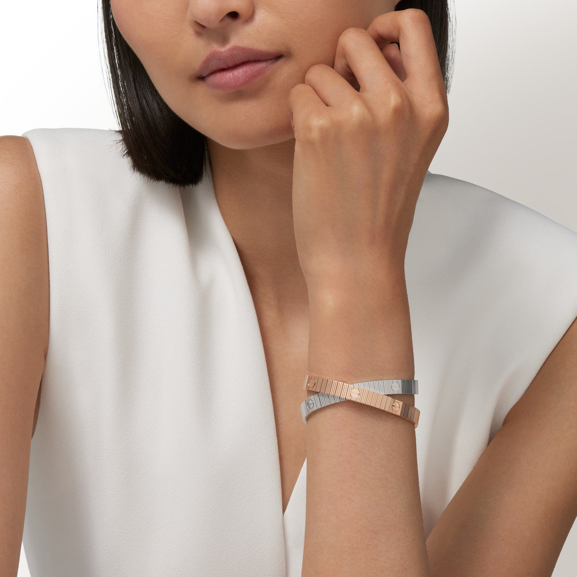 Carty Love Stripe Bracelet, Rose Gold, Flexible