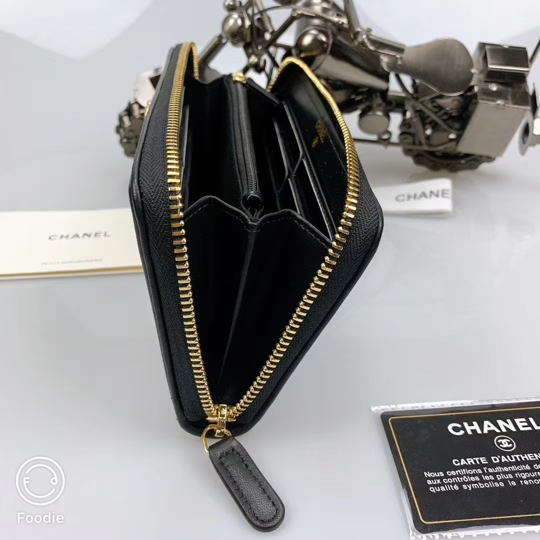 [TOP] CHANEL Le Boy Wallet Lambskin 10.5*19.*3cm - Black - 711 Luxury