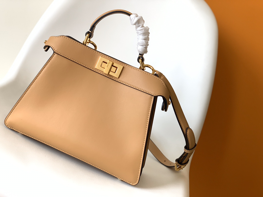 [TOP] FENDI Peekaboo ISeeU Bag 27-9.5-21cm - Khaki & GHW - 711 Luxury