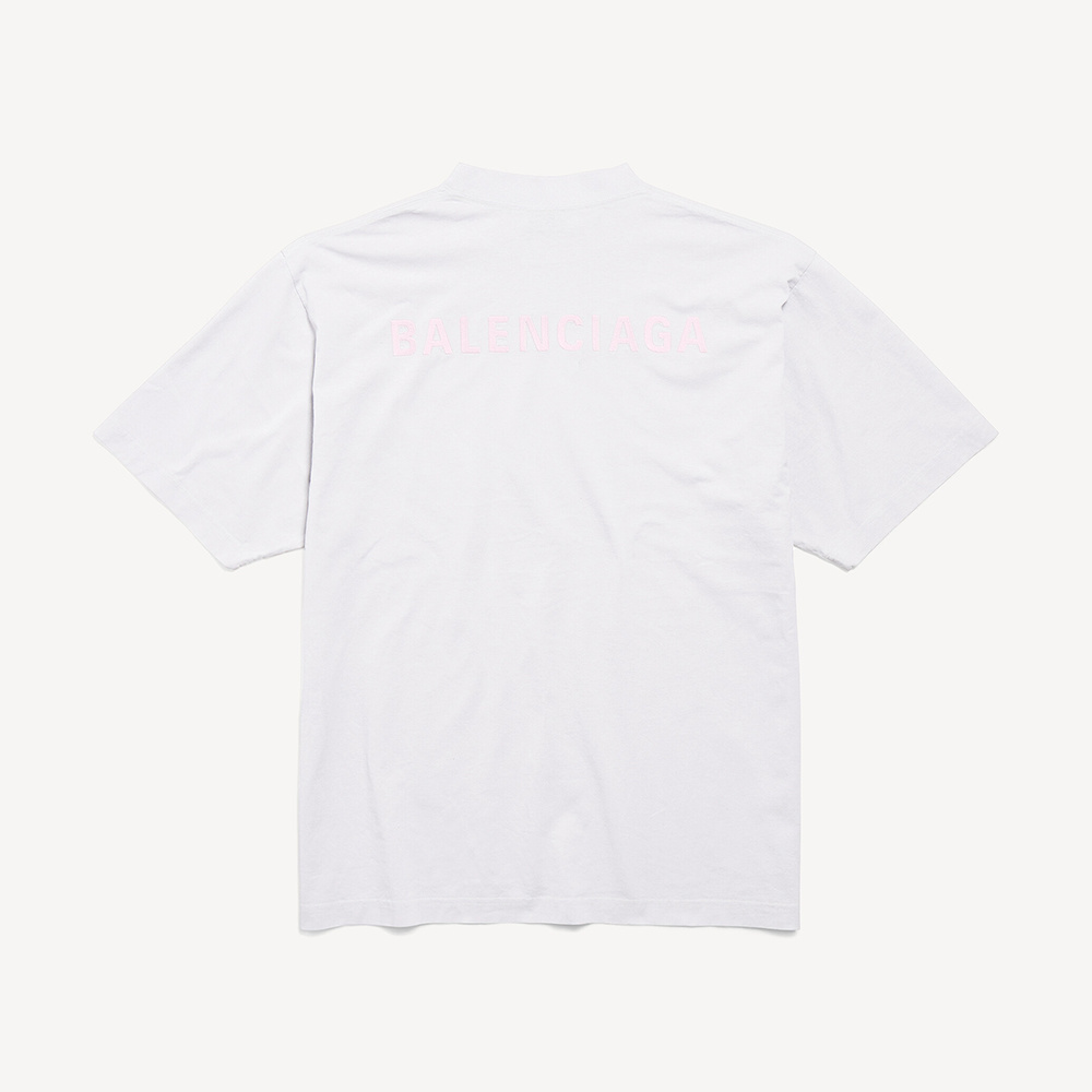 Balenciaga white Clothing Balenciaga Men's Balenciaga Back T-shirt Medium Fit in Dirty White Baby-pink View 2 | Nigo Office