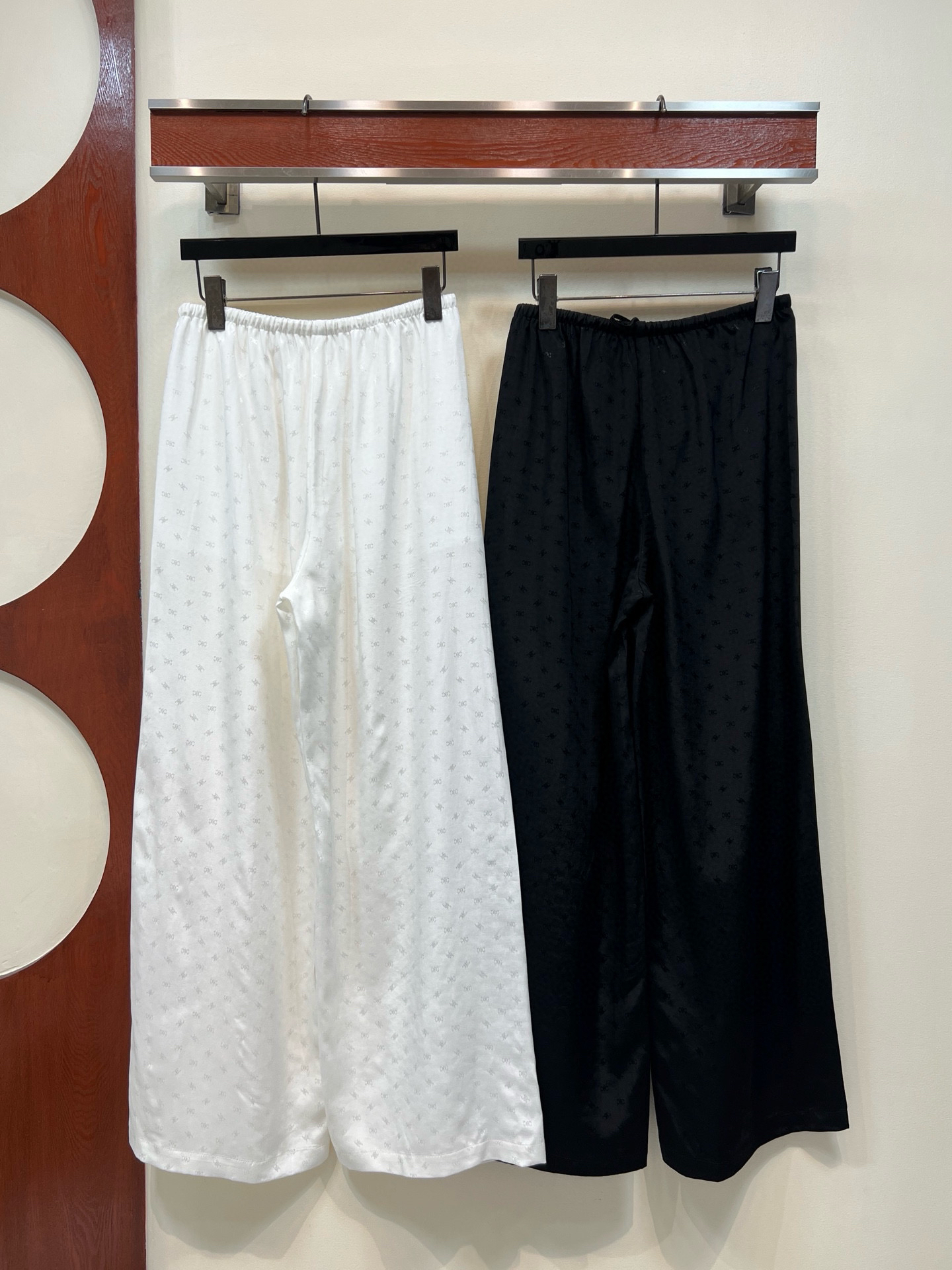 [TOP] CELINE Arc de Triomphe Embroidered Wide-Leg Pants