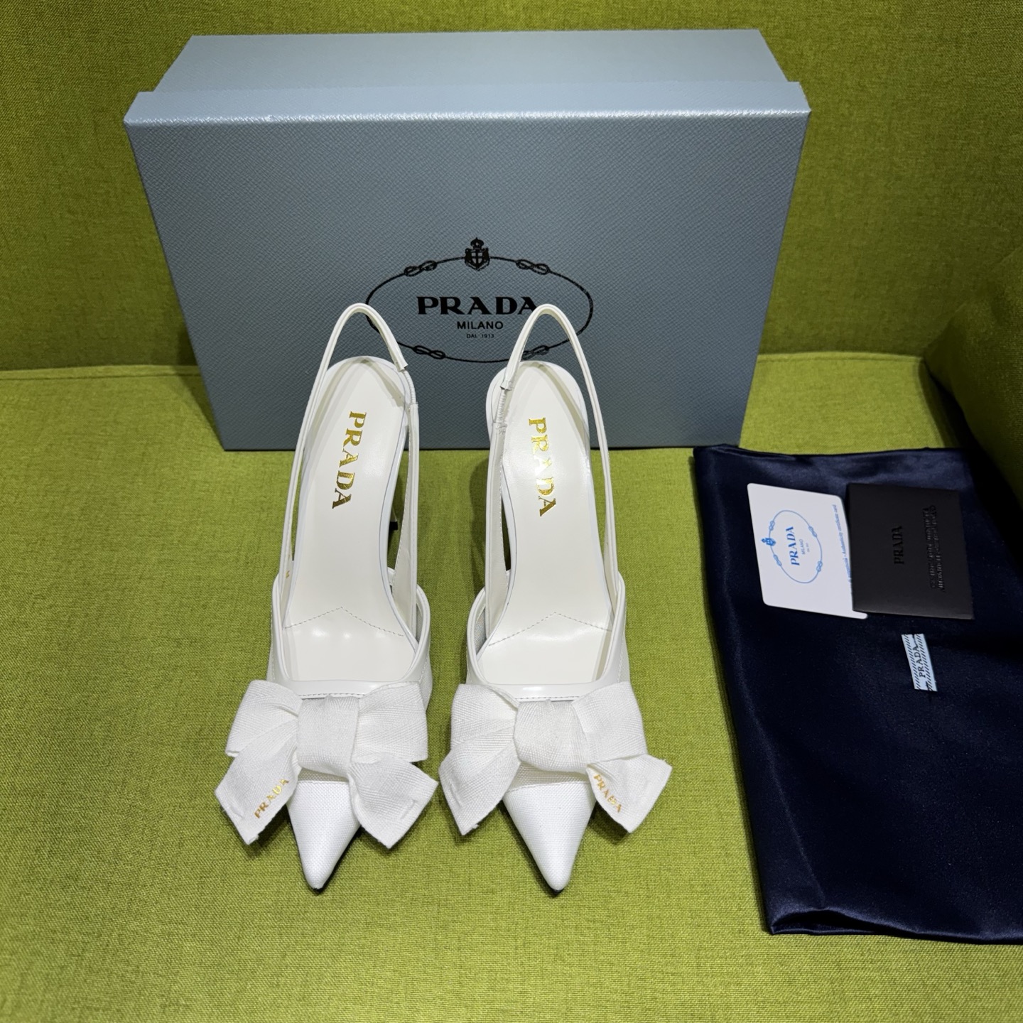 [TOP] PRADA High Heel Mules - White - 711 Luxury