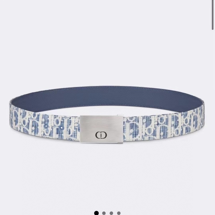 [TOP] Christian Dior Men's Belt Cowhide 34mm - Blue - 711 Luxury