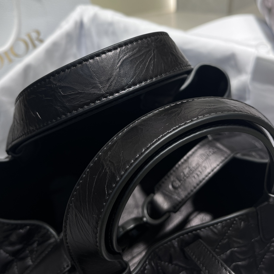 [TOP] Christian Dior Toujours Bag Wax Leather Medium 28cm - Black