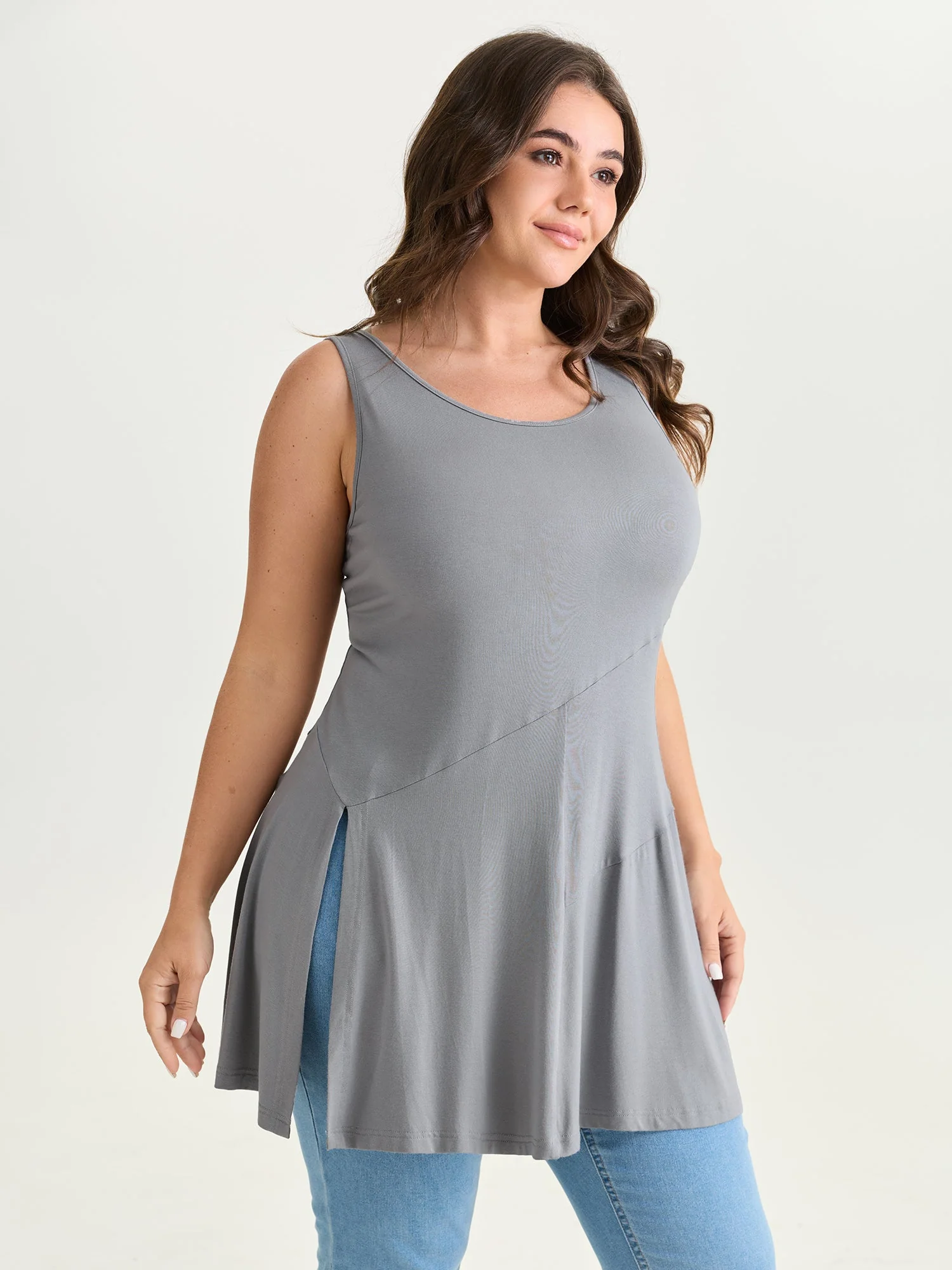 Supersoft Side Seams Flowy Tank Top