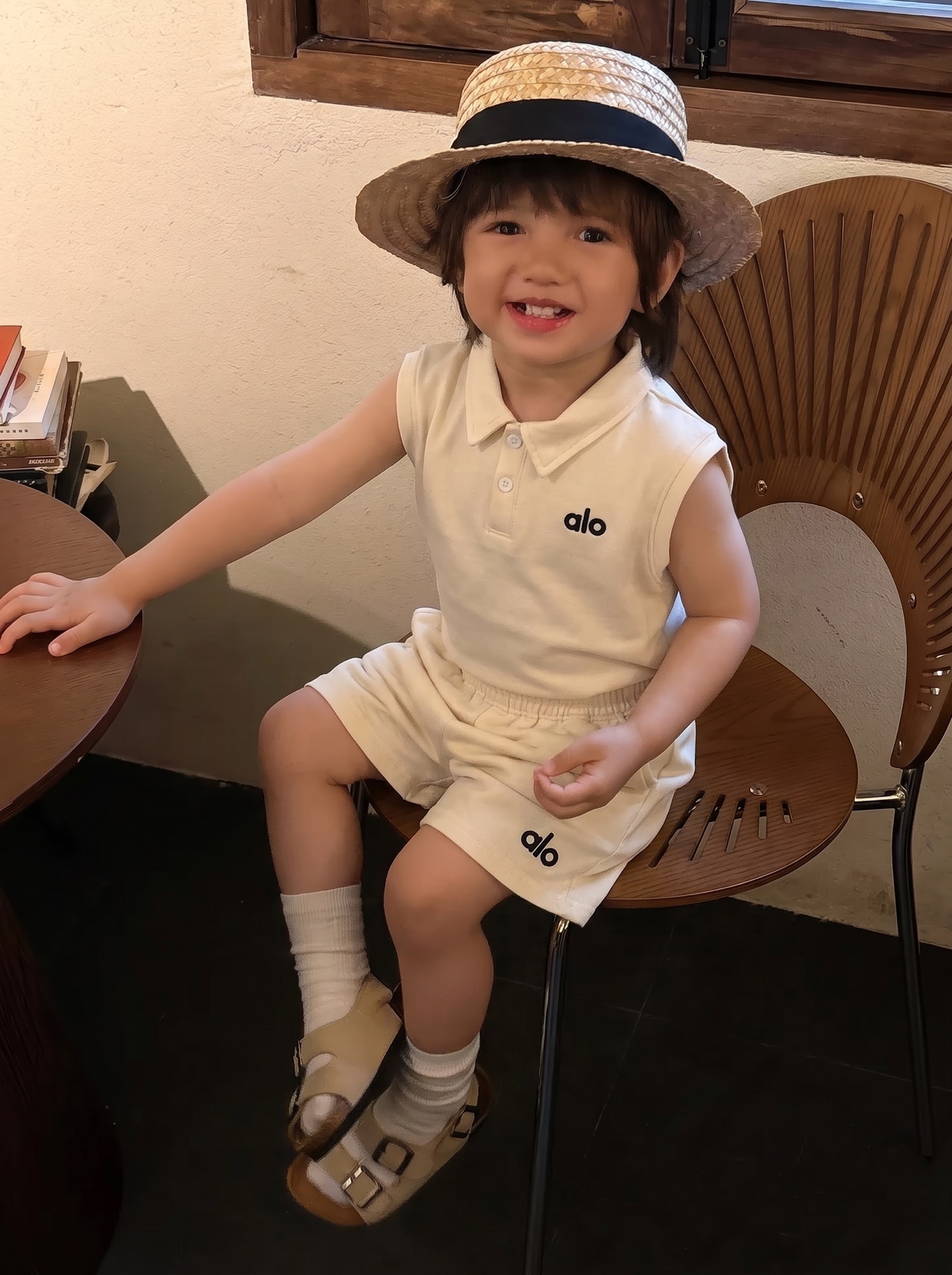 Alo Kids 2Pcs Sleeveless Polo Vest & Elastic Waist Shorts Matching Set For Boys Girls Korean Soft Casual Outfit Multi Colors Sizes 120-170