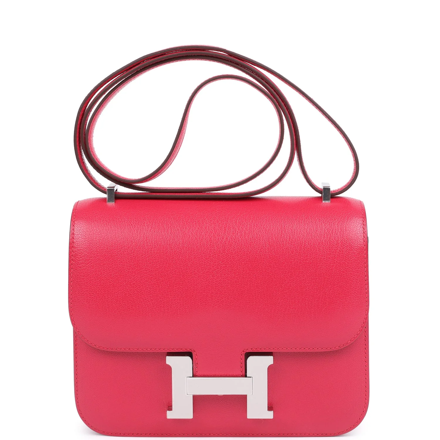 Hermes Constance Rose Extreme Chevre Chamkila Palladium Hardware