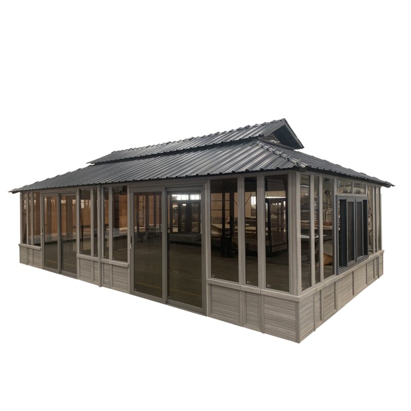 28 Ft. W x 15.5 FT. D Solid Wood Patio Gazebo
