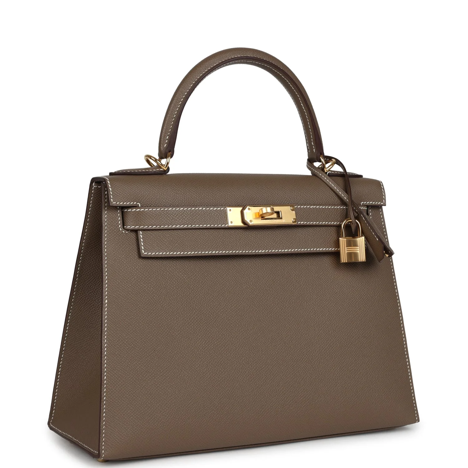 Hermes Kelly Sellier  Etoupe Epsom Gold Hardware