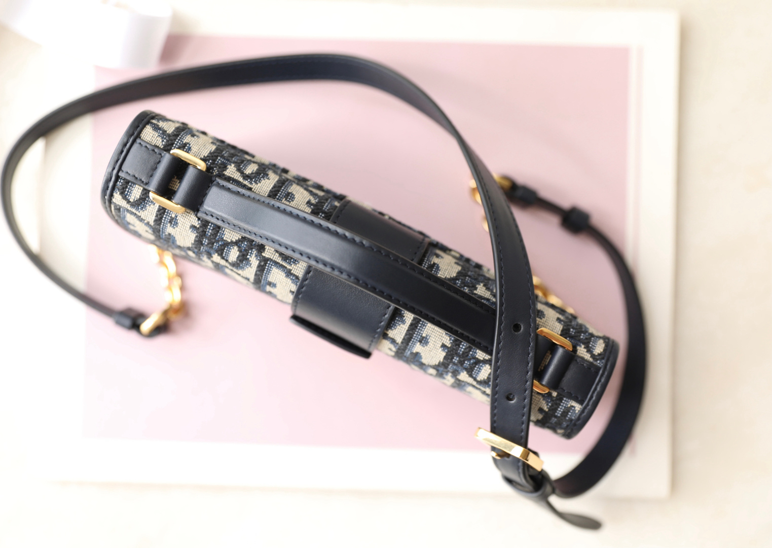 [TOP] Christian Dior 30 Montaigne Bag Oblique 20*10*4cm - Navy Blue