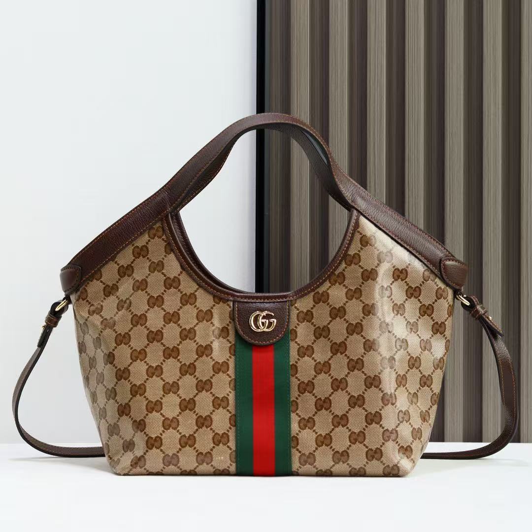[TOP] GUCCI Giglio Tote Bag 25x20x15cm - Brown - 711 Luxury