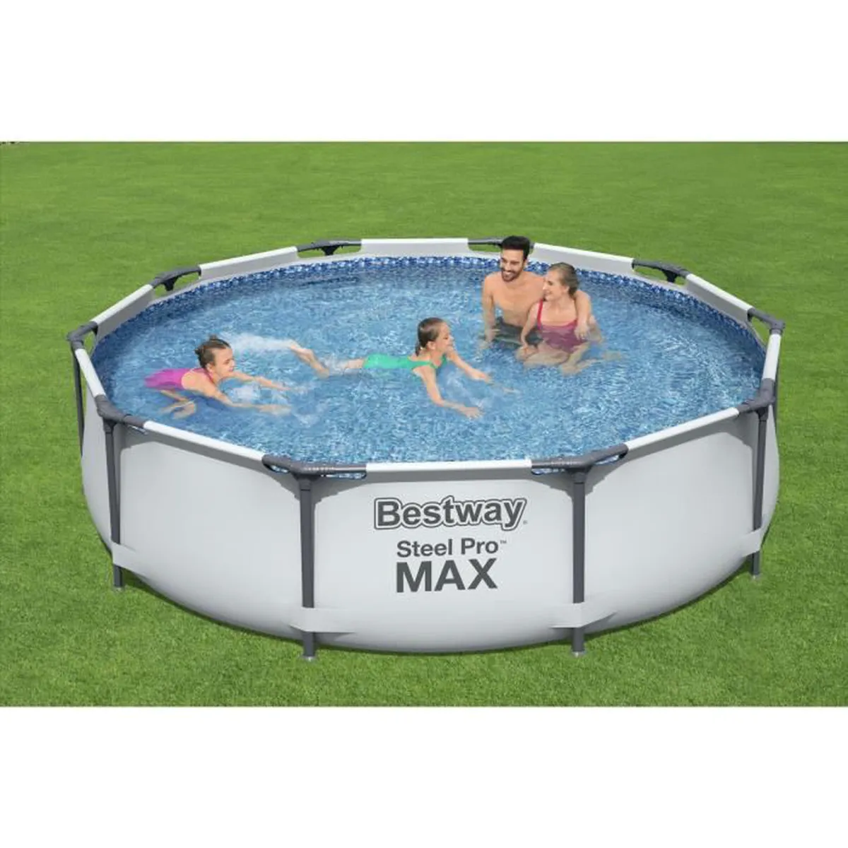 Kit Piscine hors sol BESTWAY - Power Steel™- 488 x 305 x 107 cm - Ovale (Livrée avec filtre à sable, bâche, échelle)