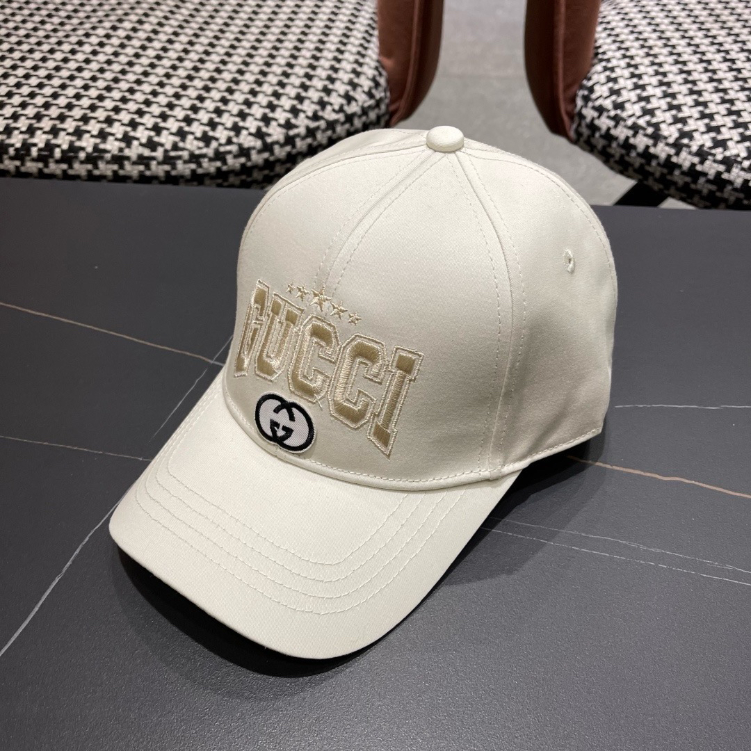 [TOP] GUCCI Baseball Hat - Beige - 711 Luxury