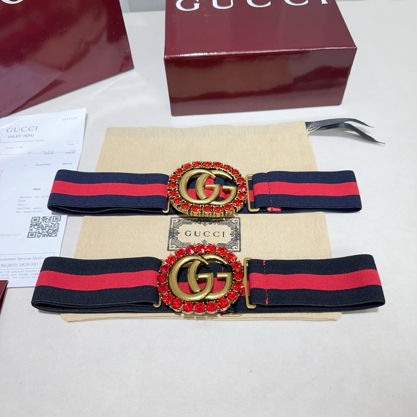 [TOP] GUCCI Elastic Nylon Fabric Belt 3.8 cm - 2 Colors - 711 Luxury