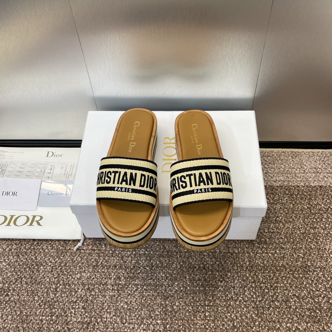 [TOP] Christian Dior IVIETA AY Slippers - Black - 711 Luxury