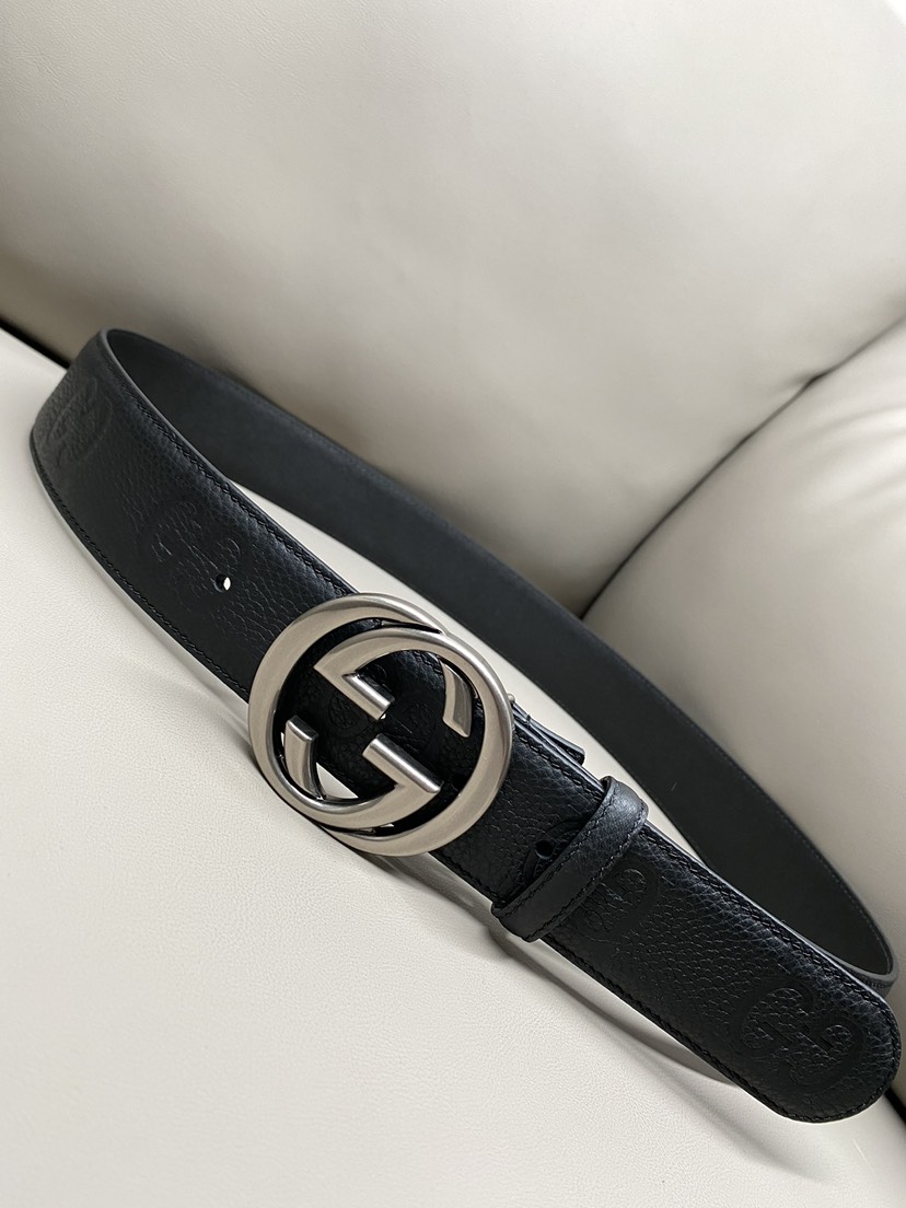 [TOP] GUCCI GG Belt 4.0cm - Black - 711 Luxury