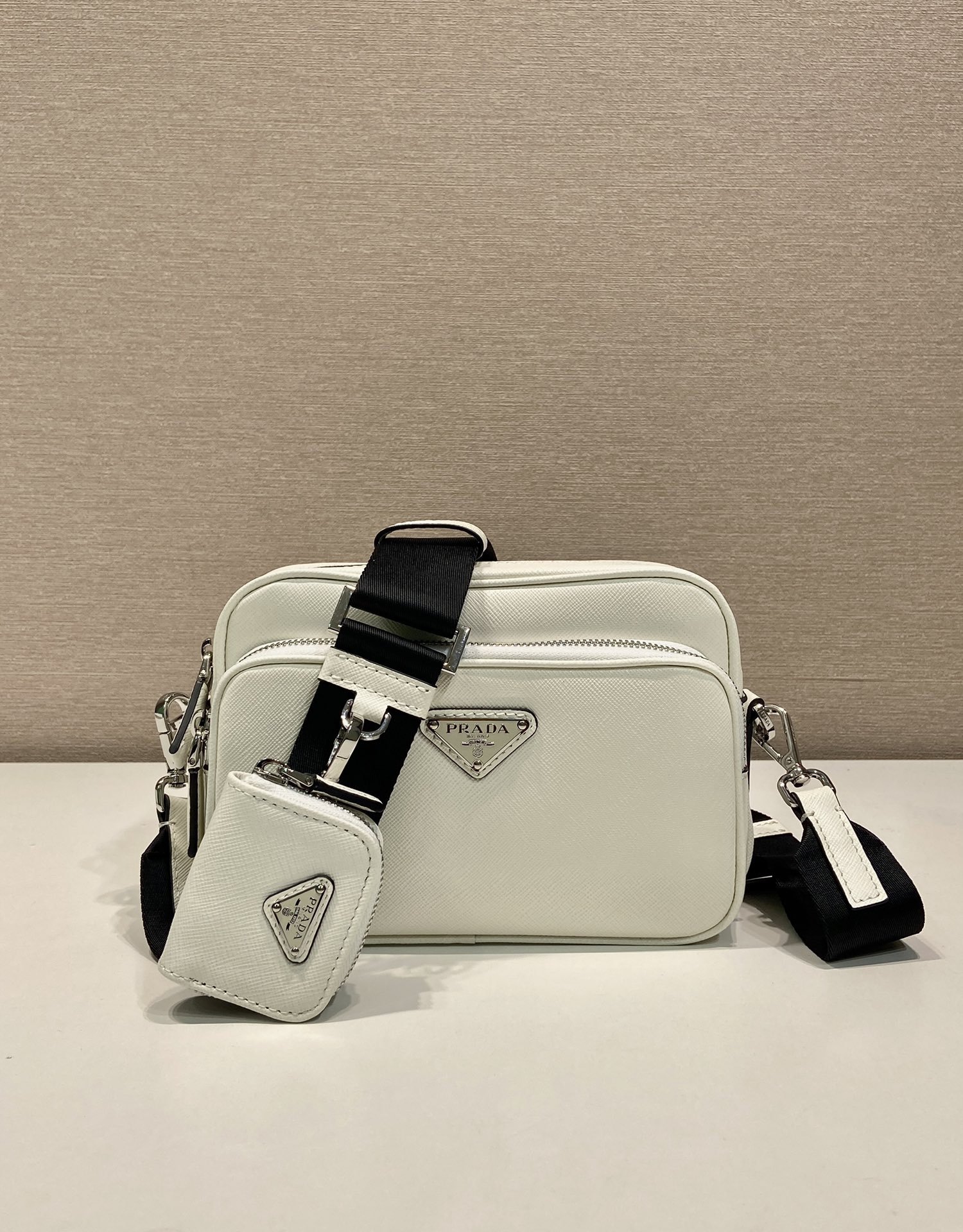 [TOP] PRADA Shoulder Bag Saffiano Leather 20x13.5x7cm