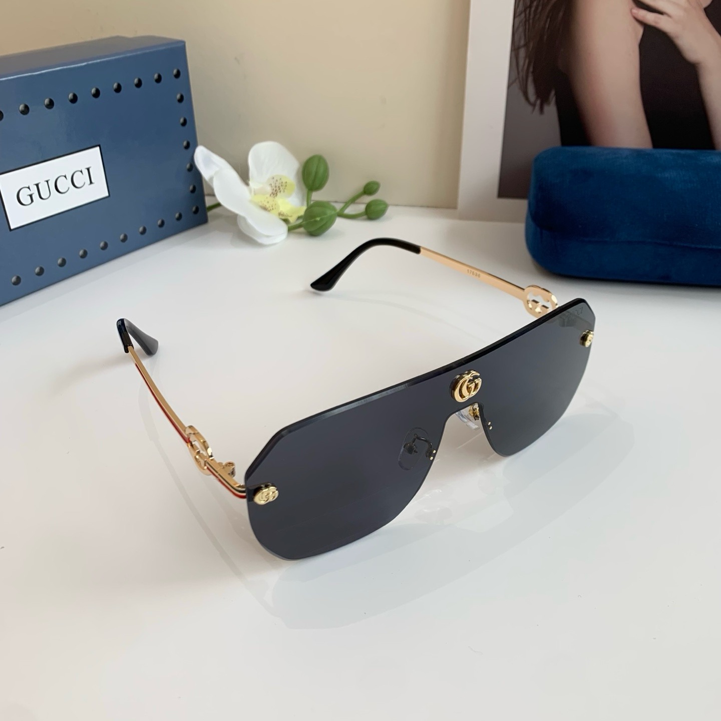 [TOP] Gucci Sunglasses - Gold - 711 Luxury