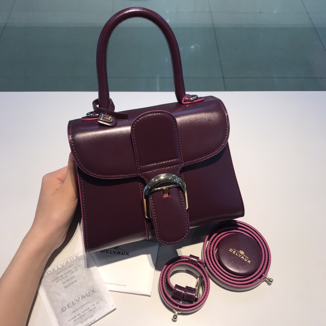 [TOP] Delvaux Brillant Bag Box Leather 20cm - Purple - 711 Luxury