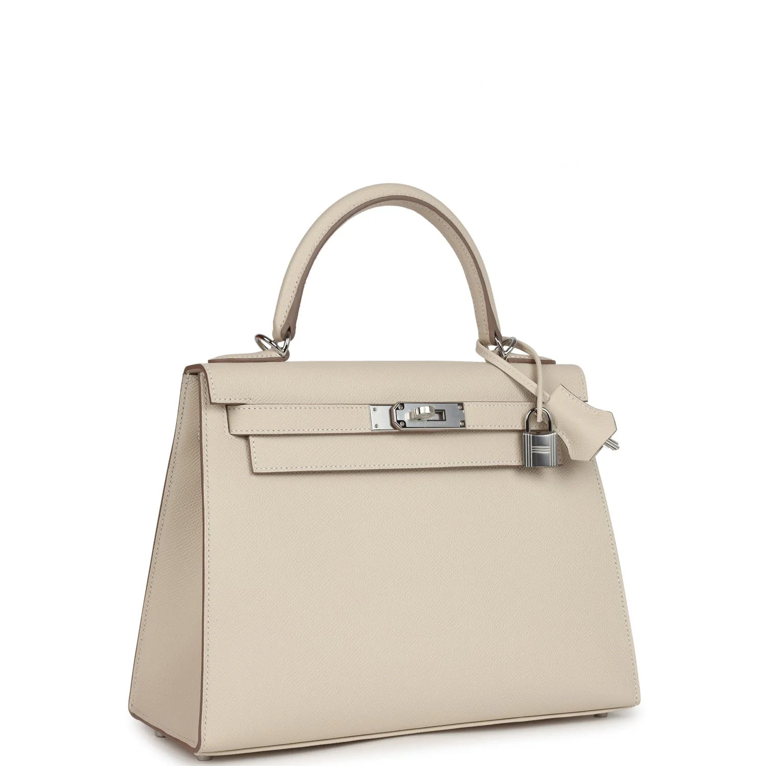Hermes Kelly Sellier  Craie Epsom Palladium Hardware