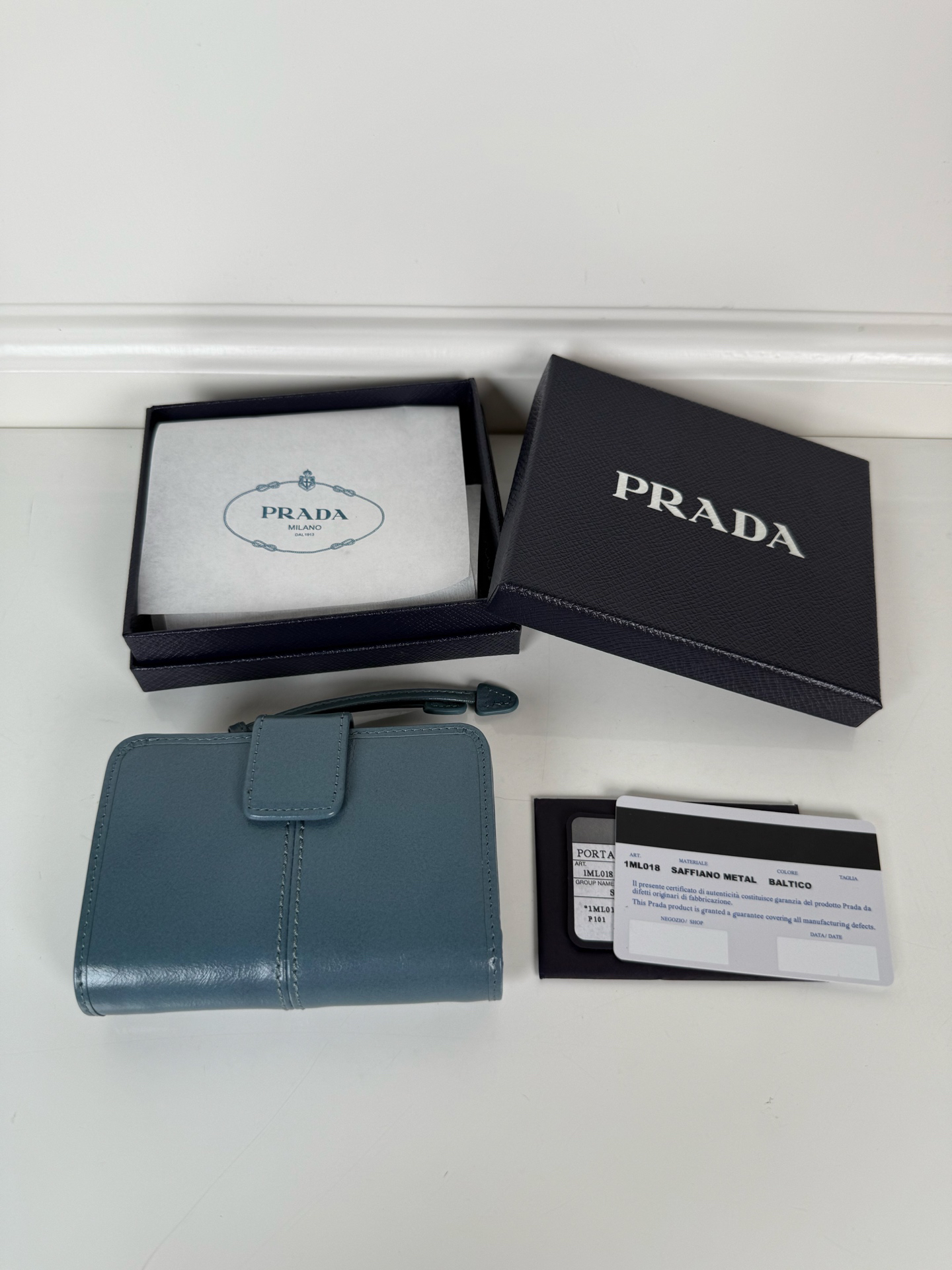 [TOP] PRADA Wallet 12 x 8cm - Blue - 711 Luxury