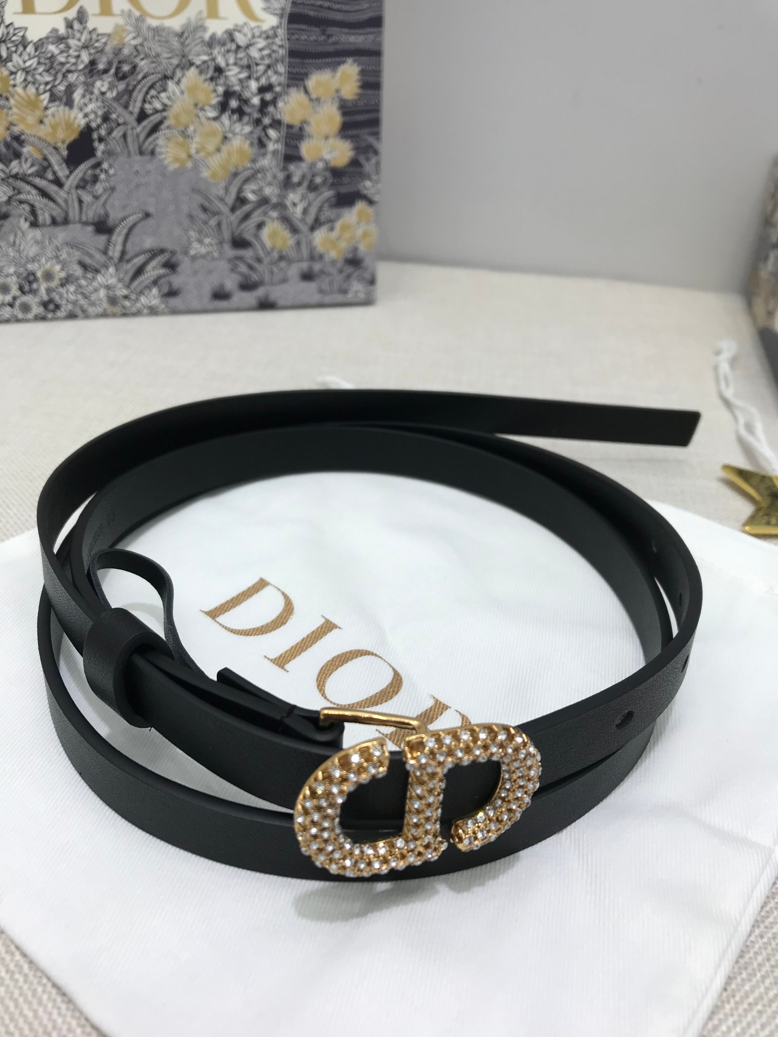 [TOP] Christian Dior Belt Cowhide 15mm - Black - 711 Luxury